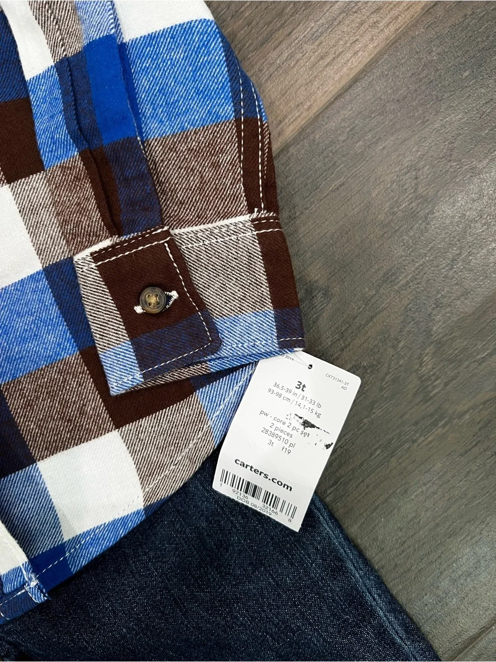 Boys 3T Plaid Button-Up Shirt & Jeans Outfit Set